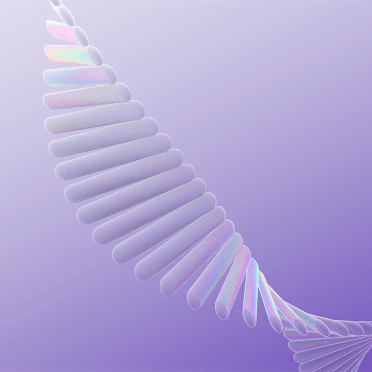 A helix of frosted glass bars from the Endless Glass Xylophone, a WebGL experiment built in Three.js.